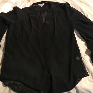 Lauren Conrad women's long sleeve sheer button down shirt size small